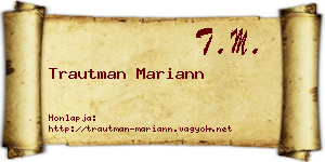 Trautman Mariann névjegykártya