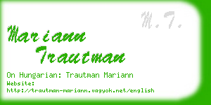 mariann trautman business card